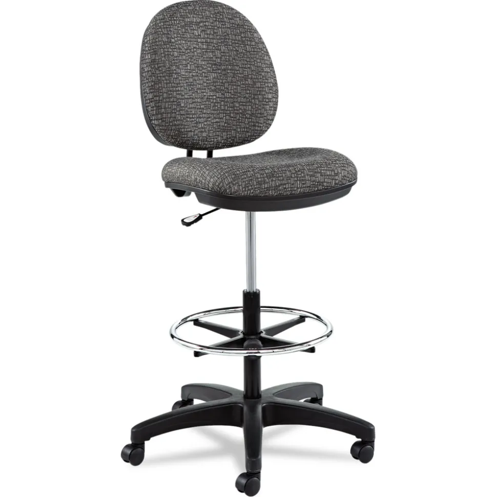 Alera Alera Interval Series Swivel Task Stool, Tone-On-Tone Fabric, Graphite Gray