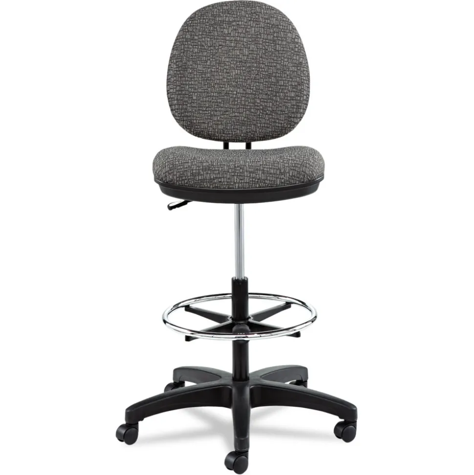 Alera Alera Interval Series Swivel Task Stool, Tone-On-Tone Fabric, Graphite Gray