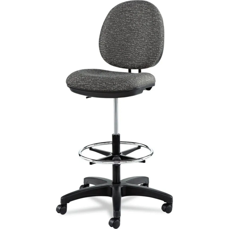 Alera Alera Interval Series Swivel Task Stool, Tone-On-Tone Fabric, Graphite Gray