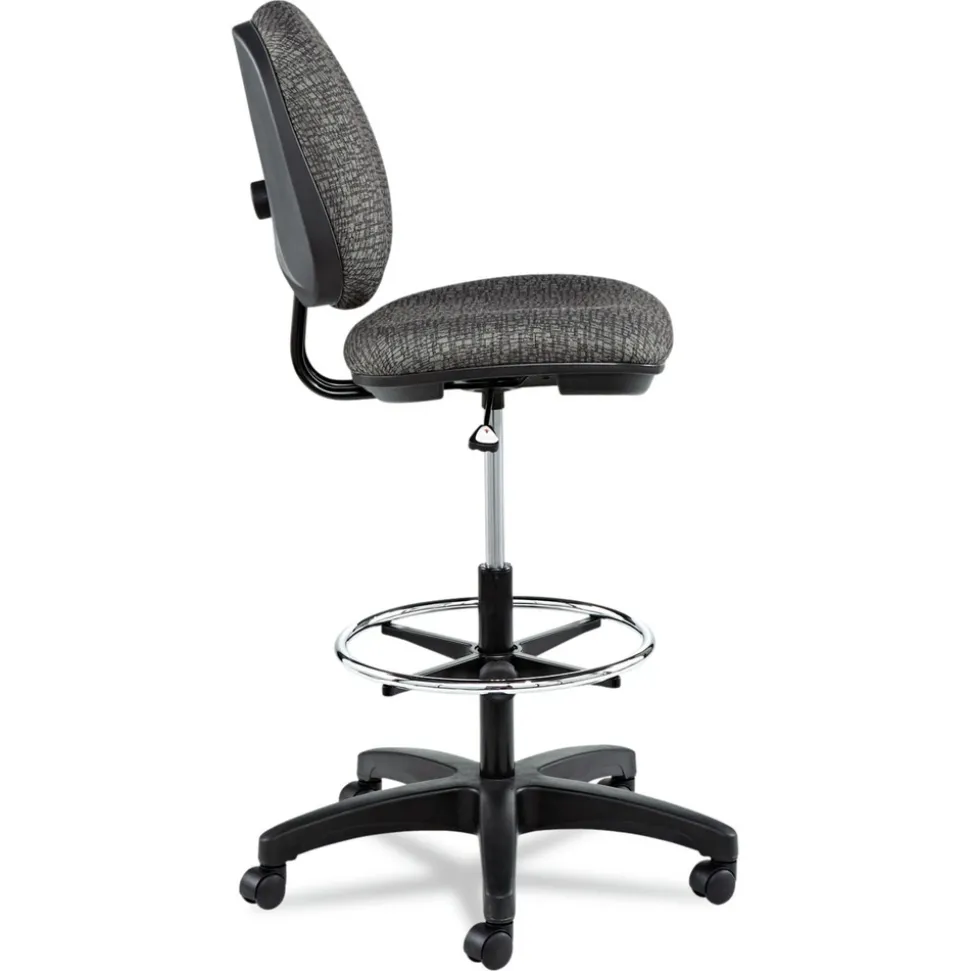 Alera Alera Interval Series Swivel Task Stool, Tone-On-Tone Fabric, Graphite Gray