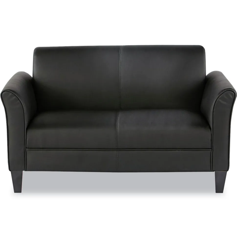 Alera ALERL22LS10B Reception Lounge Sofa Series 55.5 in. x 31.5 in. x 33.07 in. 2-Cushion Loveseat - Black