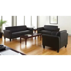 Alera ALERL22LS10B Reception Lounge Sofa Series 55.5 in. x 31.5 in. x 33.07 in. 2-Cushion Loveseat - Black
