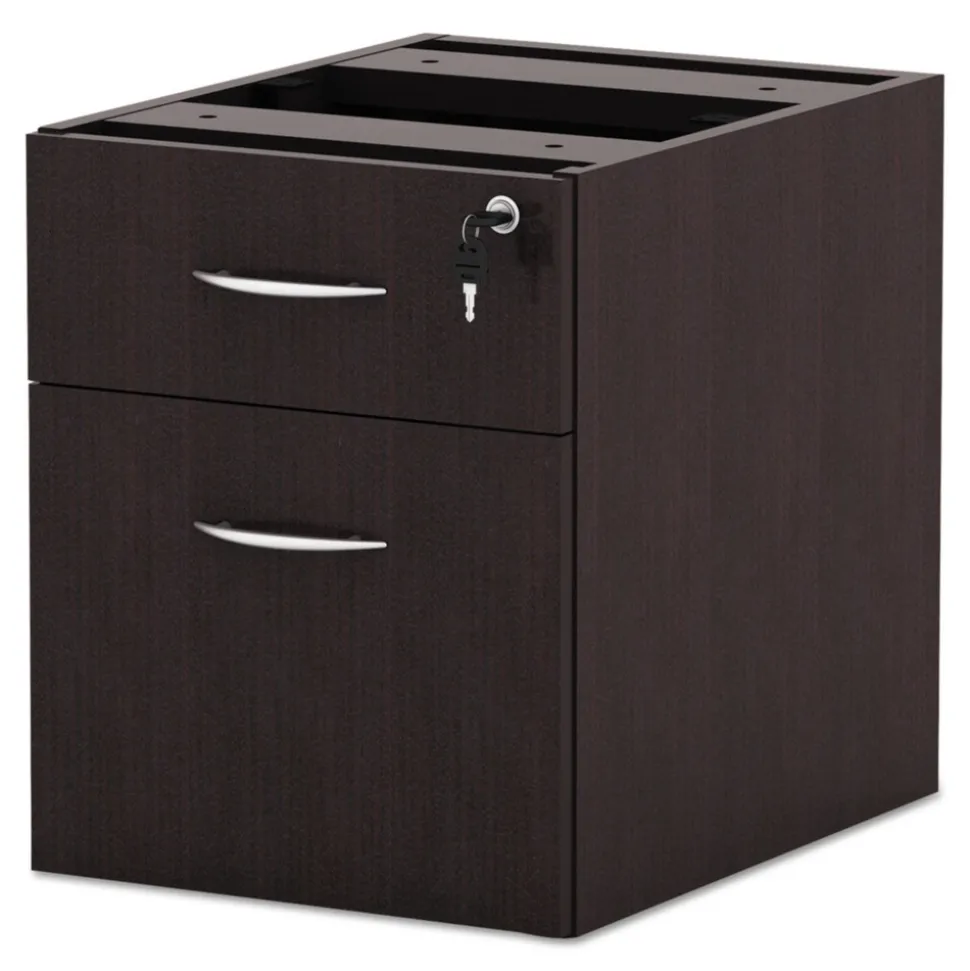 Alera ALEVA552222ES 15.63 in. x 20.5 in. x 19.25 in. Valencia Series 2-Drawer Hanging File Pedestal - Espresso