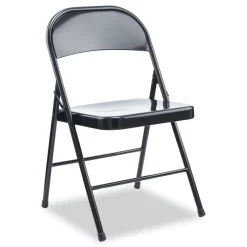 Alera Armless Steel Folding Chair Supports Up to 275 lbs. - Black (4/Carton)