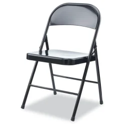 Alera Armless Steel Folding Chair Supports Up to 275 lbs. - Black (4/Carton)