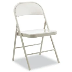 Alera Armless Steel Folding Chair Supports Up to 275 lbs. - Taupe (4/Carton)