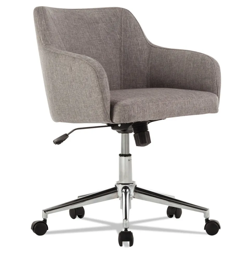 Alera Captain Series Chrome Base 275 lbs. Capacity Mid-Back Chair - Gray Tweed