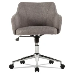 Alera Captain Series Chrome Base 275 lbs. Capacity Mid-Back Chair - Gray Tweed