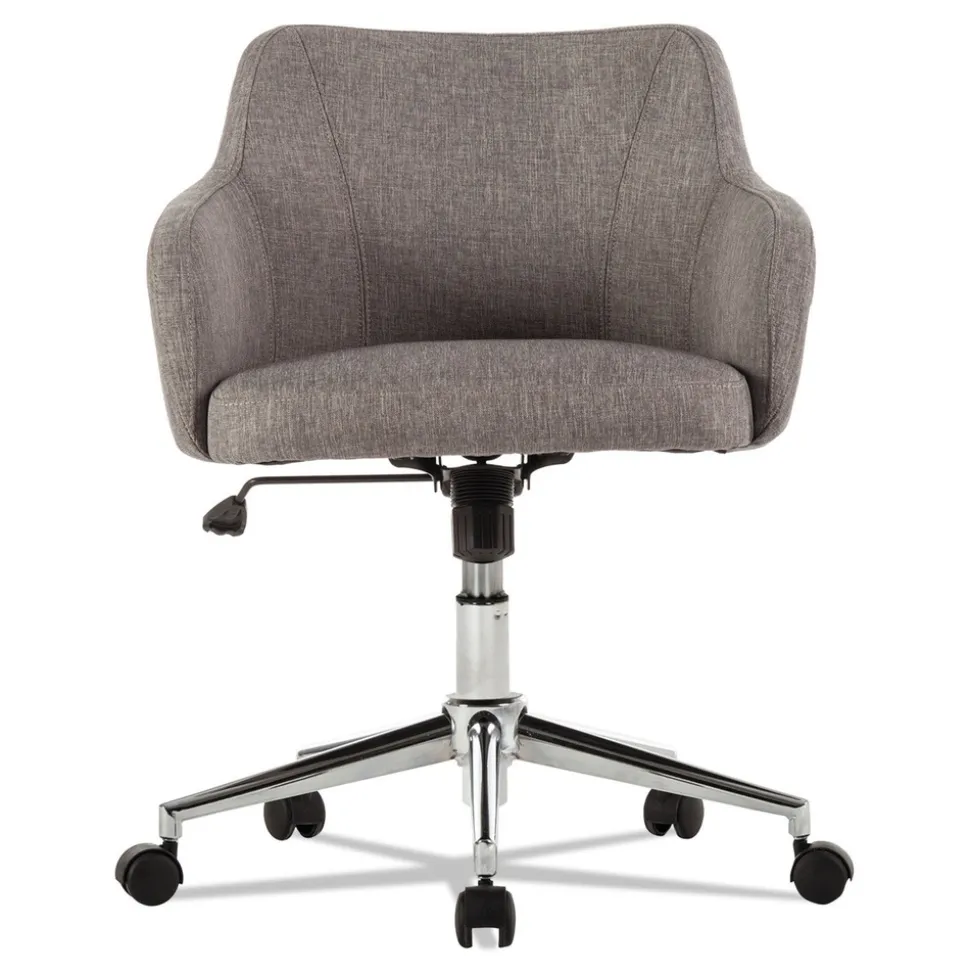Alera Captain Series Chrome Base 275 lbs. Capacity Mid-Back Chair - Gray Tweed