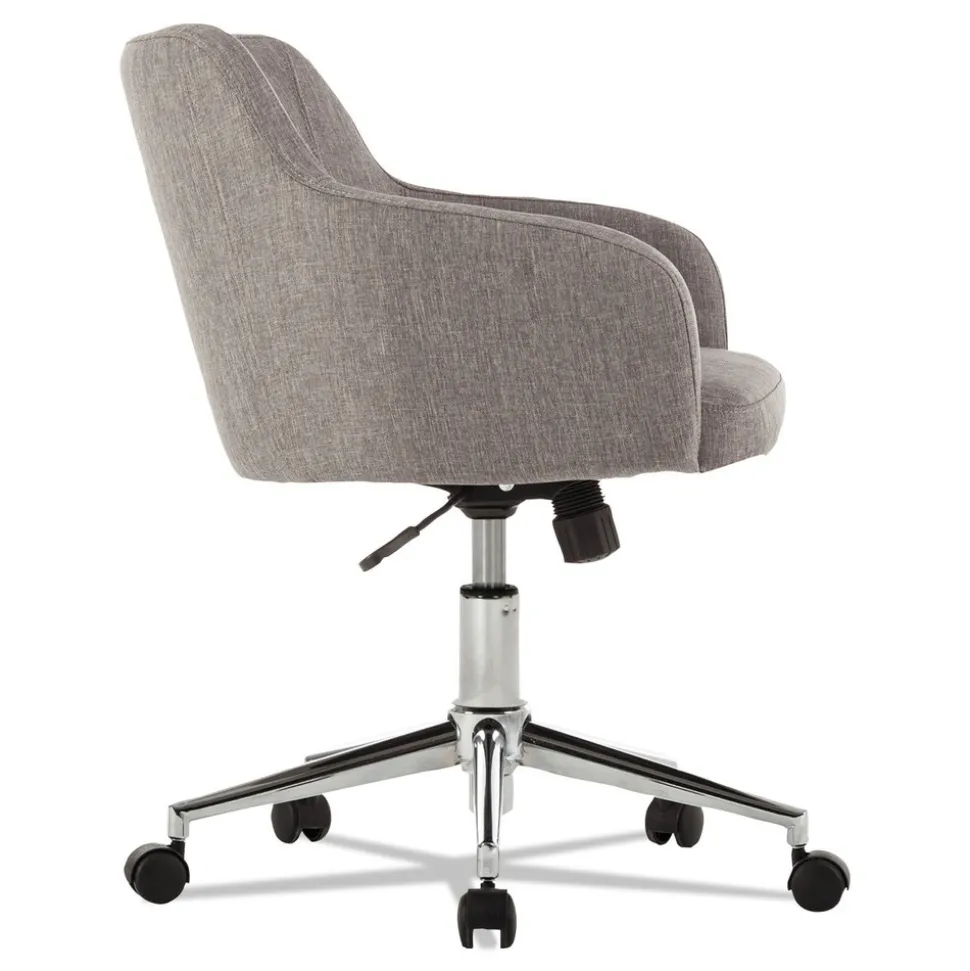 Alera Captain Series Chrome Base 275 lbs. Capacity Mid-Back Chair - Gray Tweed