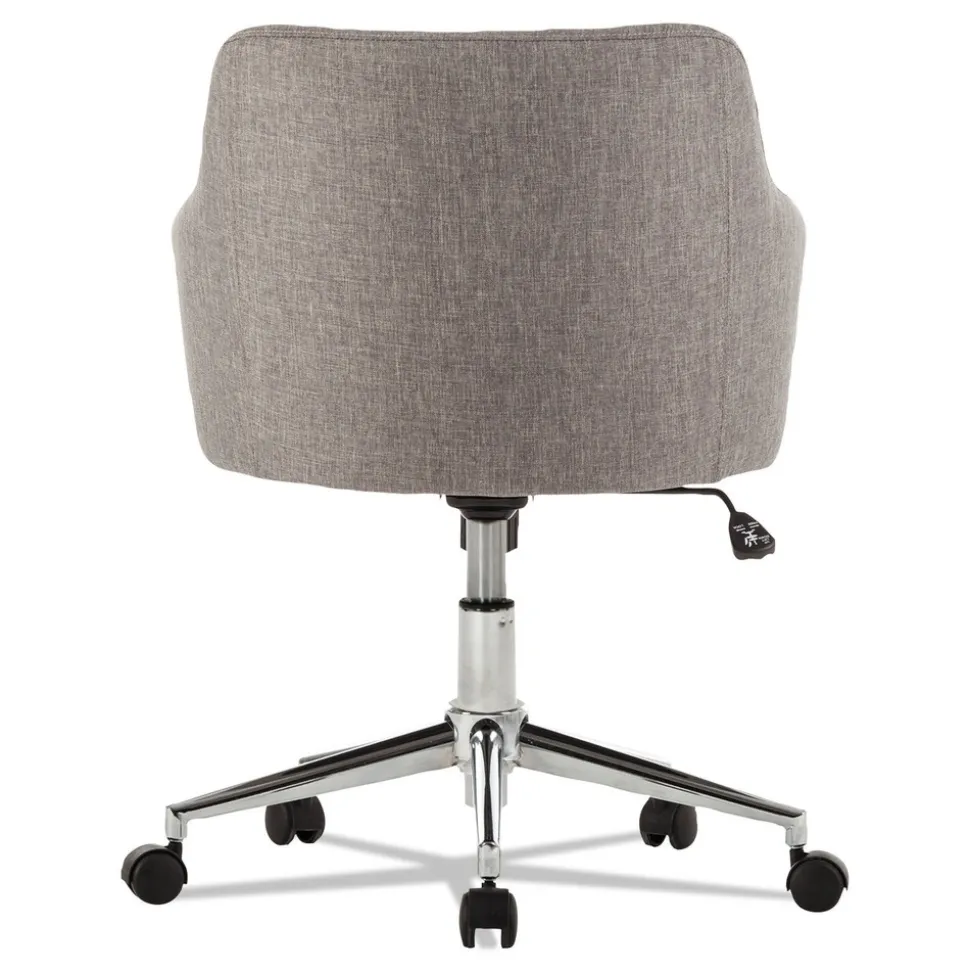 Alera Captain Series Chrome Base 275 lbs. Capacity Mid-Back Chair - Gray Tweed