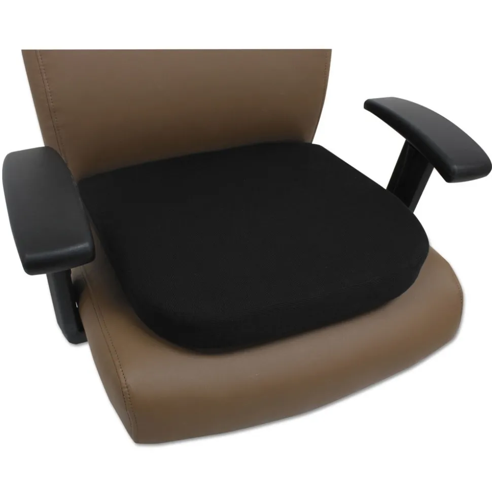 Alera Cooling Gel Memory Foam Non-Slip Cover 16.5 in. x 15.75 in. x 2.75 in. Seat Cushion - Black