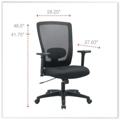 Alera Envy Series Mesh High-Back 250 lbs. Capacity Multifunction Chair - Black