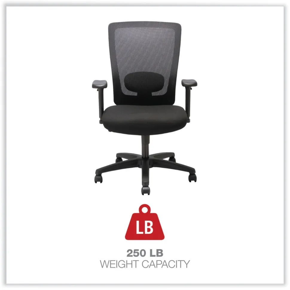 Alera Envy Series Mesh High-Back 250 lbs. Capacity Multifunction Chair - Black