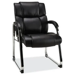 Alera Hildred Series 25 in. x 28.94 in. x 37.8 in. Guest Chair - Black Seat/Back/Chrome Base