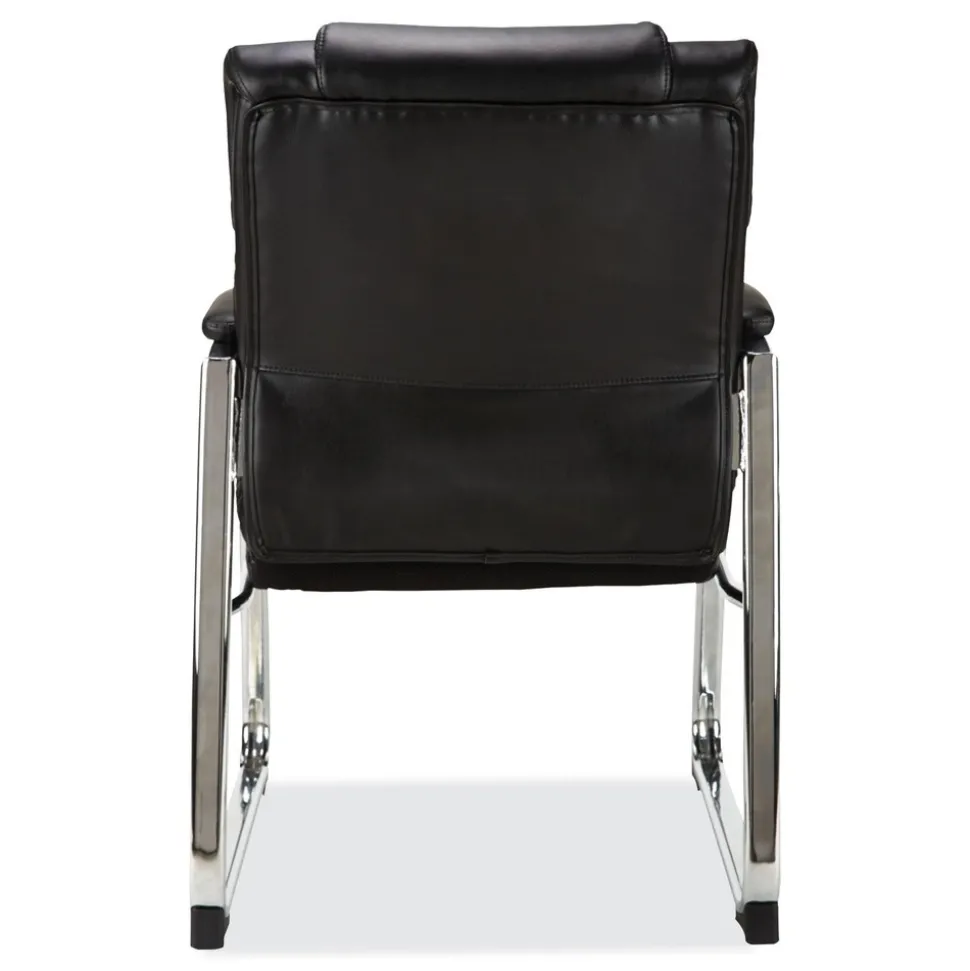 Alera Hildred Series 25 in. x 28.94 in. x 37.8 in. Guest Chair - Black Seat/Back/Chrome Base