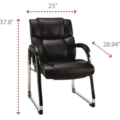 Alera Hildred Series 25 in. x 28.94 in. x 37.8 in. Guest Chair - Black Seat/Back/Chrome Base