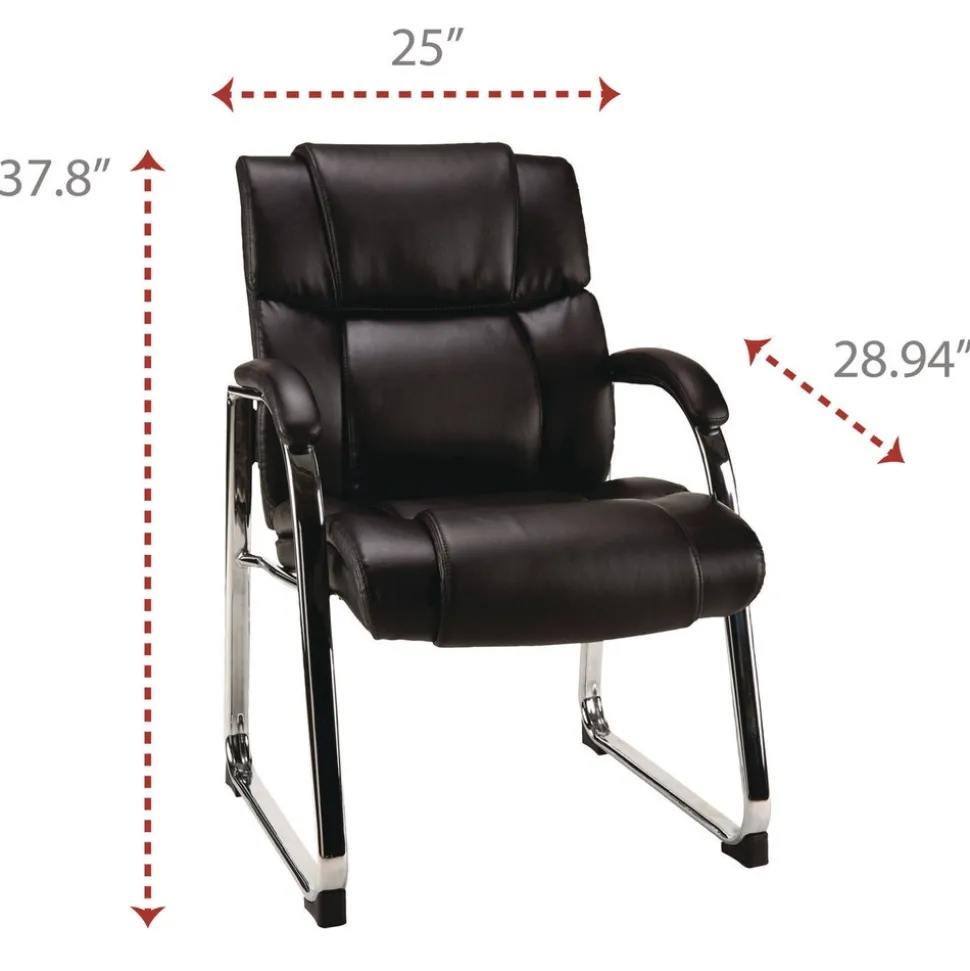 Alera Hildred Series 25 in. x 28.94 in. x 37.8 in. Guest Chair - Black Seat/Back/Chrome Base