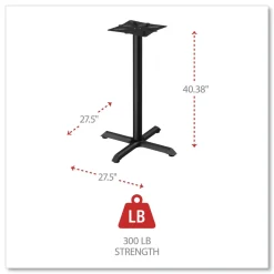 Alera Hospitality Series 27.5 in. x 40.38 in. 300 lbs. Capacity Steel Single-Column Bases - Black