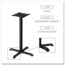 Alera Hospitality Series 27.5 in. x 40.38 in. 300 lbs. Capacity Steel Single-Column Bases - Black