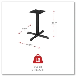 Alera Hospitality Series 27.5 in. x 28.5 in. 300 lbs. Capacity Steel Single-Column Bases - Black