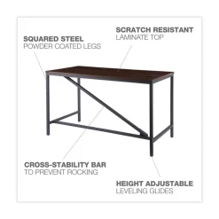 Alera Industrial Series 47.25 in. x 23.63 in. x 29.5 in. Table Desk - Modern Walnut