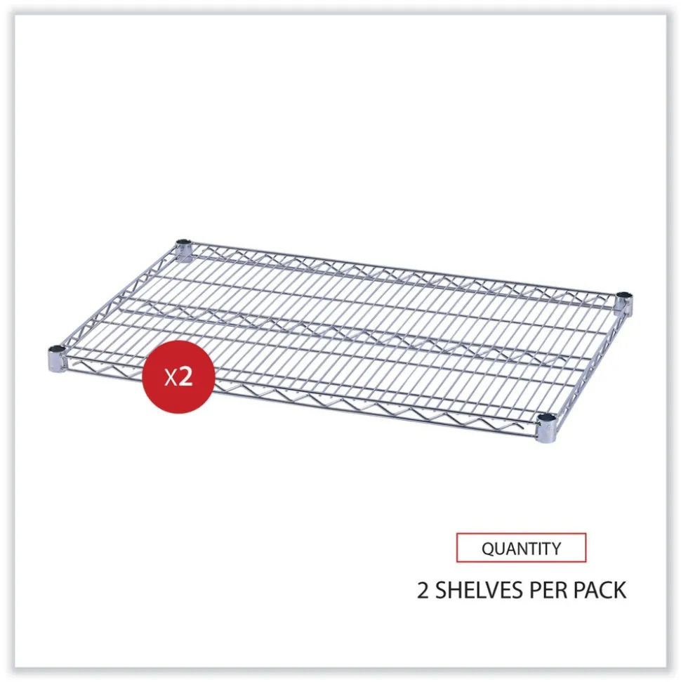 Alera Industrial Wire Shelving 36 in. x 24 in. Extra Wire Shelves - Silver (2-Piece/Carton)