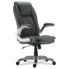 Alera Leithen Bonded Leather Midback Chair Supports Up to 275 lbs. - Gray/Silver