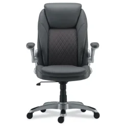 Alera Leithen Bonded Leather Midback Chair Supports Up to 275 lbs. - Gray/Silver