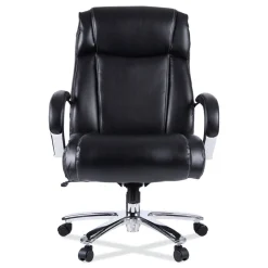 Alera Maxxis Series Big And Tall Leather Chair, Black/chrome