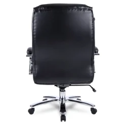 Alera Maxxis Series Big And Tall Leather Chair, Black/chrome