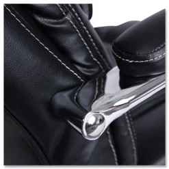 Alera Maxxis Series Big And Tall Leather Chair, Black/chrome