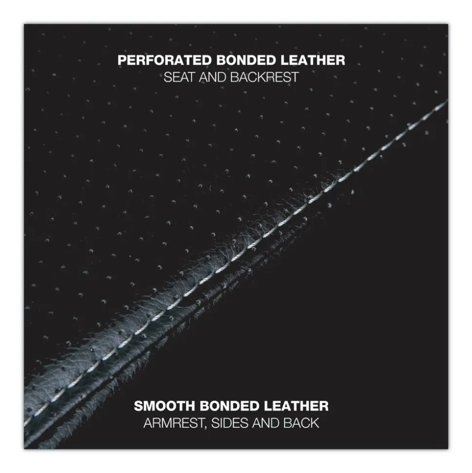 Alera Maxxis Series Big And Tall Leather Chair, Black/chrome