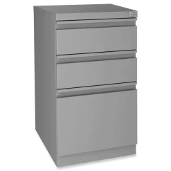 Alera Modern Teacher Series 60 in. x 24 in. x 28.75 in. Left-Side Pedestal: Box/Box/File Pedestal Desk - Charcoal Woodgrain/Gray
