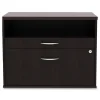 Alera Open Office Desk Series 29.5 x 19.13 x 22.88 Legal/Letter Low File 2-Drawer Cabinet Credenza - Espresso
