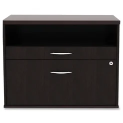 Alera Open Office Desk Series 29.5 x 19.13 x 22.88 Legal/Letter Low File 2-Drawer Cabinet Credenza - Espresso