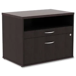 Alera Open Office Desk Series 29.5 x 19.13 x 22.88 Legal/Letter Low File 2-Drawer Cabinet Credenza - Espresso