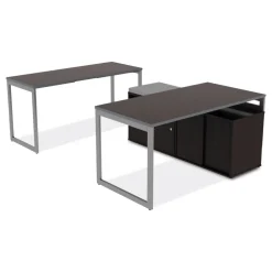 Alera Open Office Desk Series 29.5 x 19.13 x 22.88 Legal/Letter Low File 2-Drawer Cabinet Credenza - Espresso