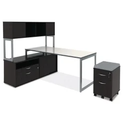 Alera Open Office Desk Series 29.5 x 19.13 x 22.88 Legal/Letter Low File 2-Drawer Cabinet Credenza - Espresso