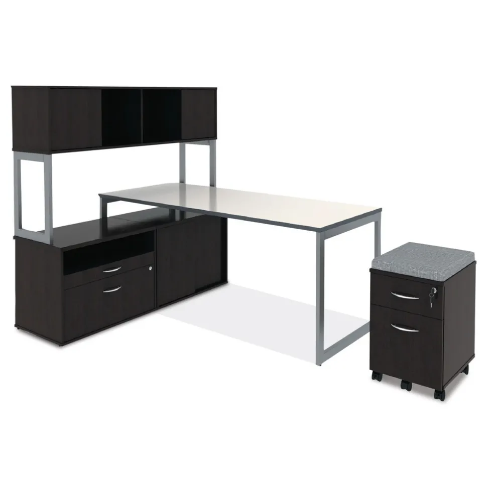 Alera Open Office Desk Series 29.5 x 19.13 x 22.88 Legal/Letter Low File 2-Drawer Cabinet Credenza - Espresso