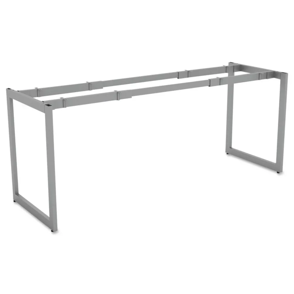 Alera Open Office Desk Series 47.25 to 70.78w x 23.63d x 28.5h Adjustable O-Leg Desk Base - Silver