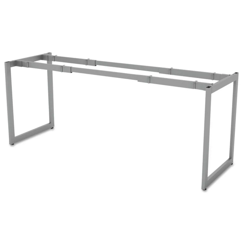 Alera Open Office Desk Series 47.25 to 70.78w x 23.63d x 28.5h Adjustable O-Leg Desk Base - Silver