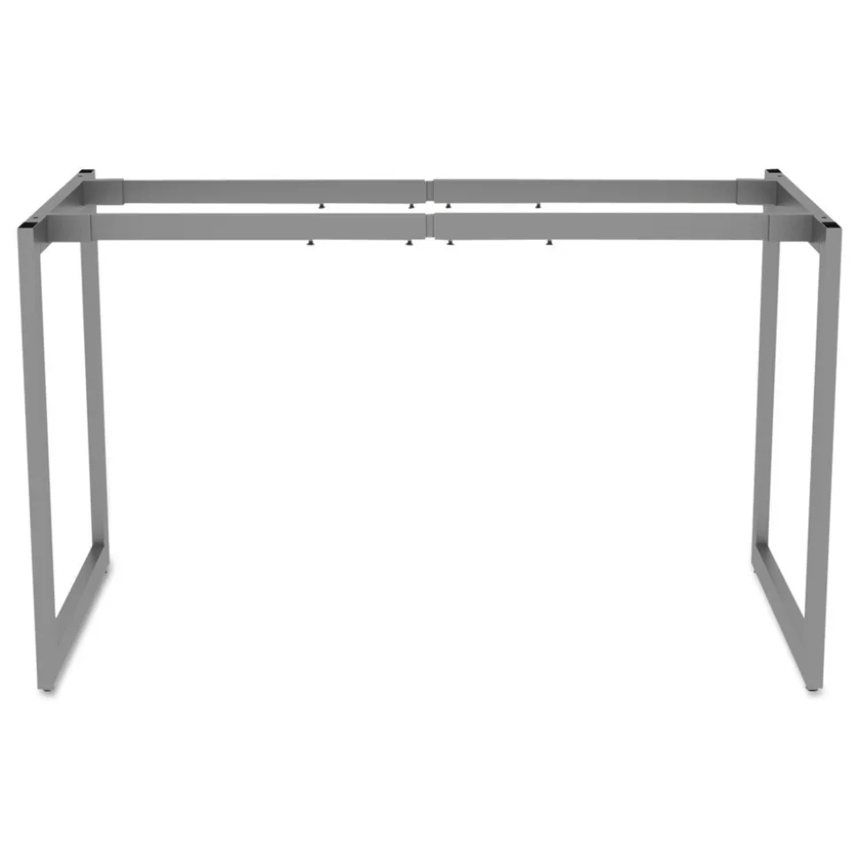 Alera Open Office Desk Series 47.25 to 70.78w x 23.63d x 28.5h Adjustable O-Leg Desk Base - Silver