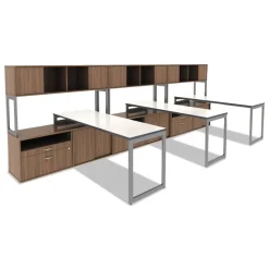 Alera Open Office Desk Series 47.25 to 70.78w x 23.63d x 28.5h Adjustable O-Leg Desk Base - Silver