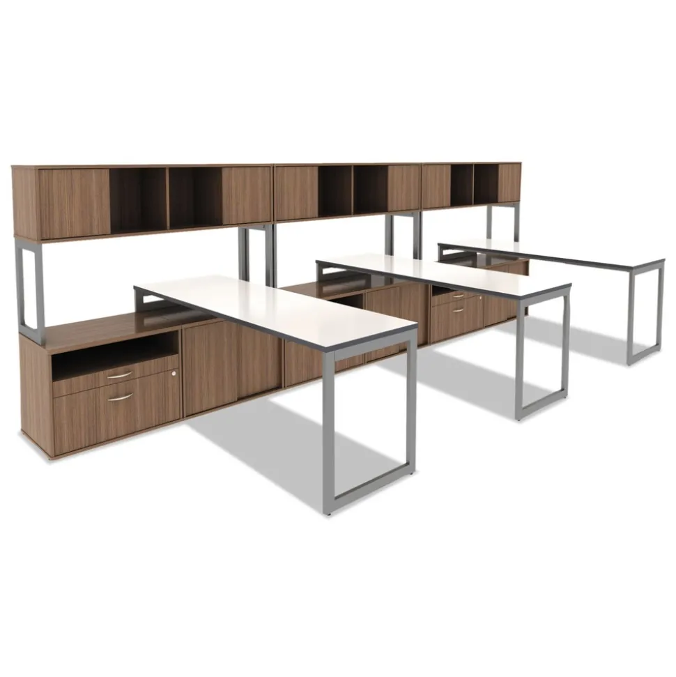 Alera Open Office Desk Series 47.25 to 70.78w x 23.63d x 28.5h Adjustable O-Leg Desk Base - Silver