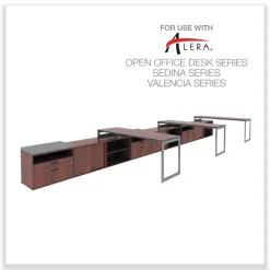 Alera Open Office Desk Series 29.5 x 19.13 x 22.88 Legal/Letter Low File 2-Drawer Cabinet Credenza - Cherry