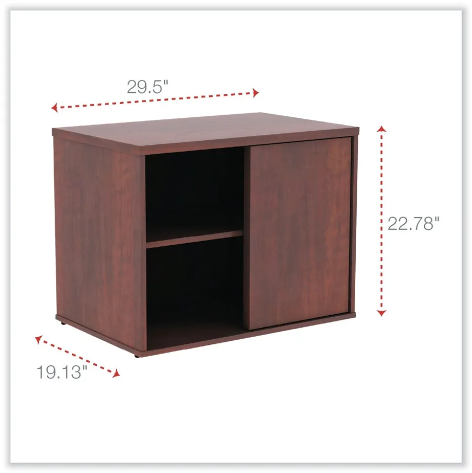 Alera Open Office Desk Series 29.5w x 19.13d x 22.78h Low Storage Cabinet Credenza - Medium Cherry