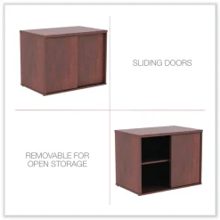 Alera Open Office Desk Series 29.5w x 19.13d x 22.78h Low Storage Cabinet Credenza - Medium Cherry