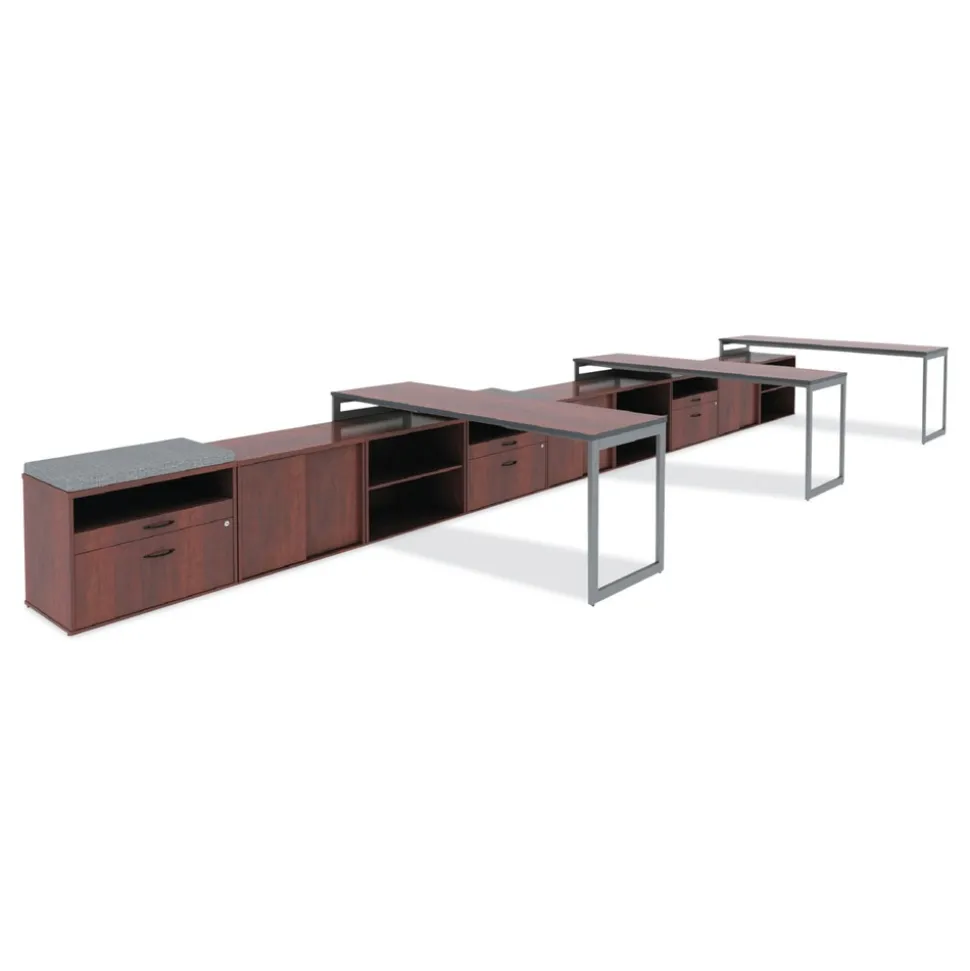 Alera Open Office Desk Series 29.5w x 19.13d x 22.78h Low Storage Cabinet Credenza - Medium Cherry