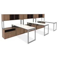 Alera Open Office Desk Series 29.5w x 19.13d x 22.78h Low Storage Cabinet Credenza - Modern Walnut